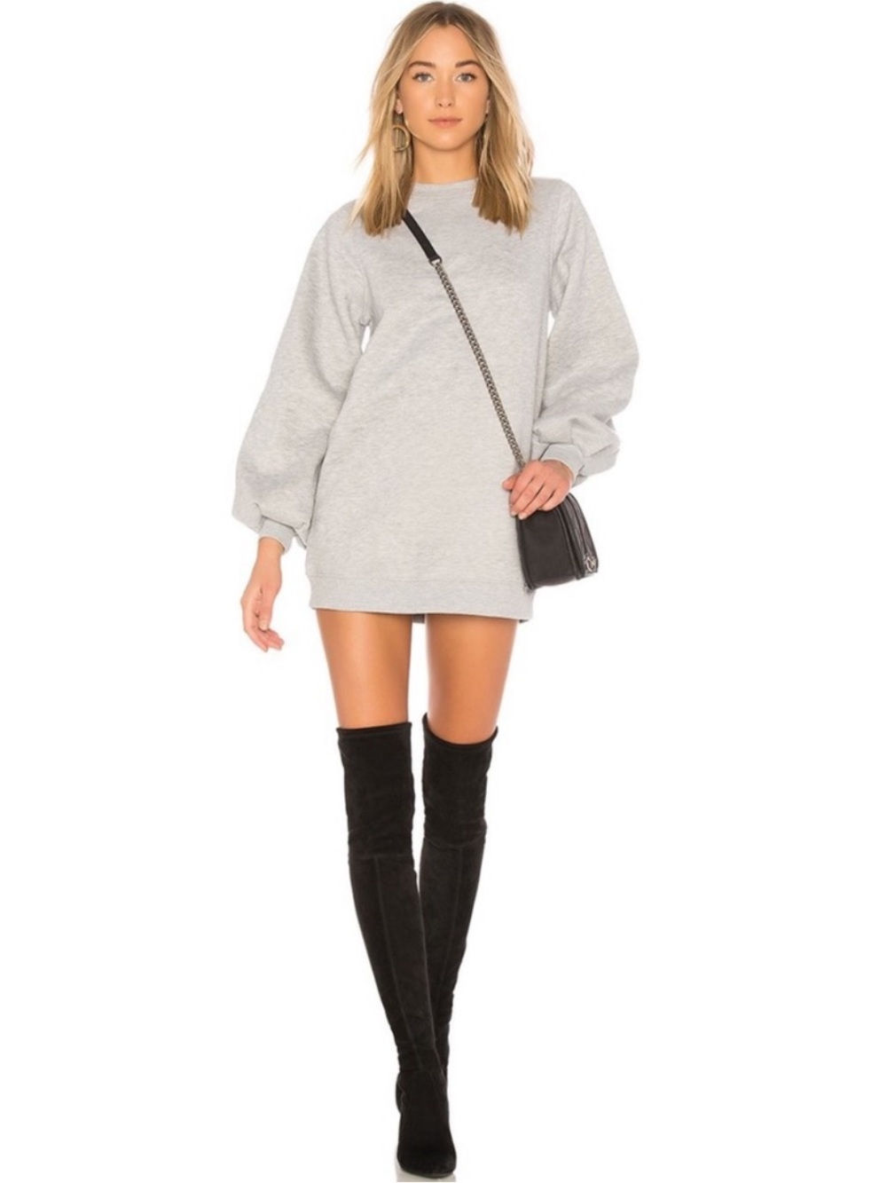 LOVERS & FRIENDS Jessa Sweatshirt Dress in charcoal Cotton blend XS